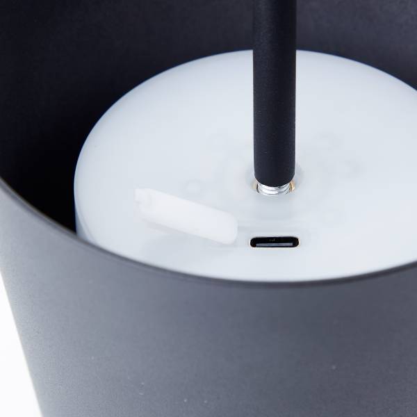 LED-Tischleuchte Kaami - Eisen / Kunststoff - 1-flammig - Schwarz - 1er Set