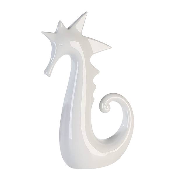 Dekofigur Seepferd - Weiß - Keramik
