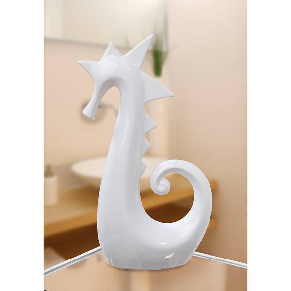 Dekofigur Seepferd - Weiß - Keramik