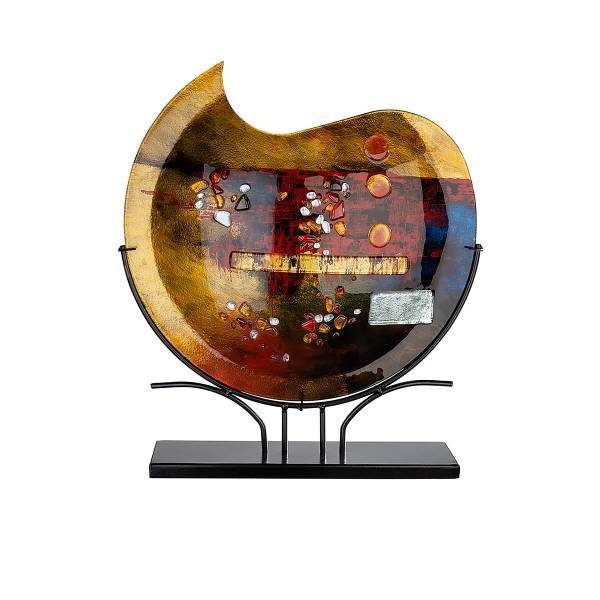 Vase Wemam - Gold / Rot - Farbglas / Eisen