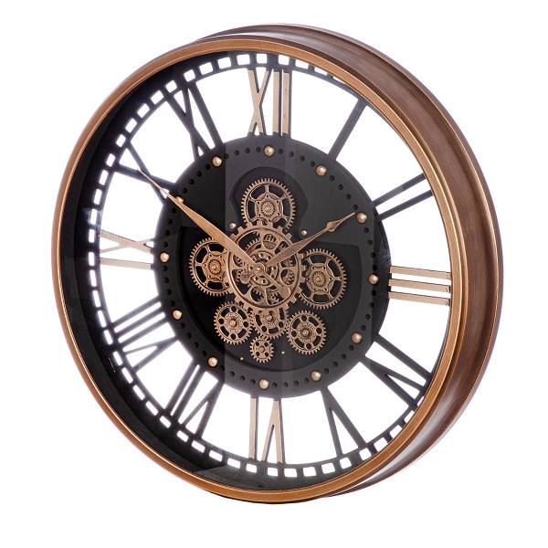 Wanduhr Copper - Kupfer / Schwarz - Eisen