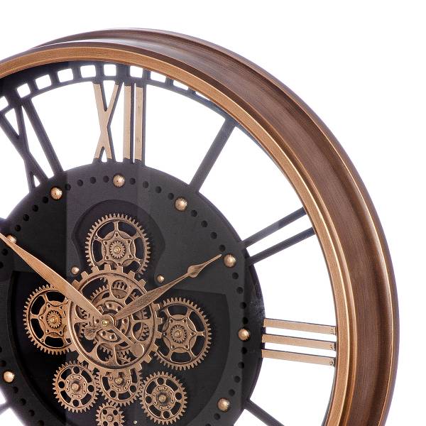 Wanduhr Copper - Kupfer / Schwarz - Eisen