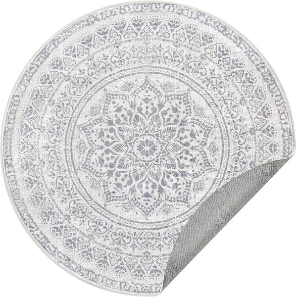 Kurzflorteppich Targo Rund - Taubengrau - Durchmesser: 120 cm