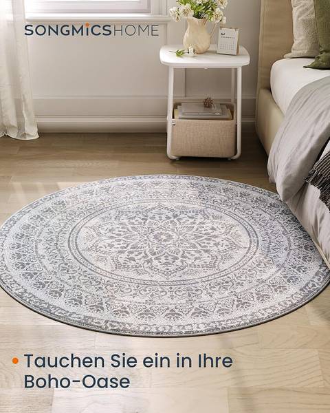 Kurzflorteppich Targo Rund - Taubengrau - Durchmesser: 120 cm