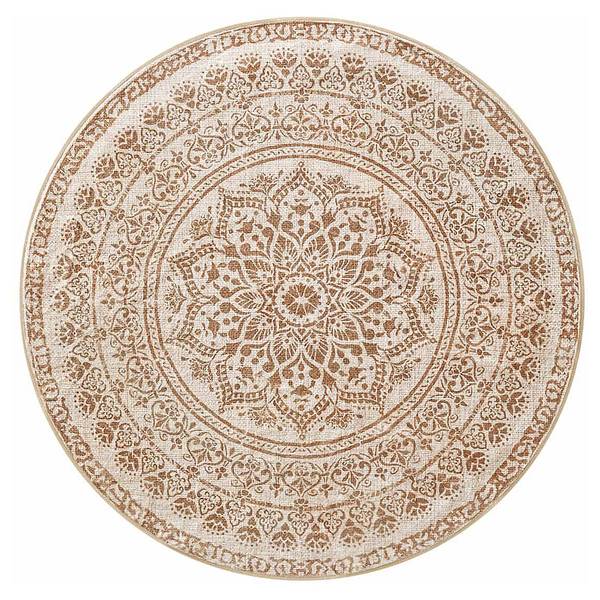 Kurzflorteppich Targo Rund - Cappuccino - Durchmesser: 120 cm