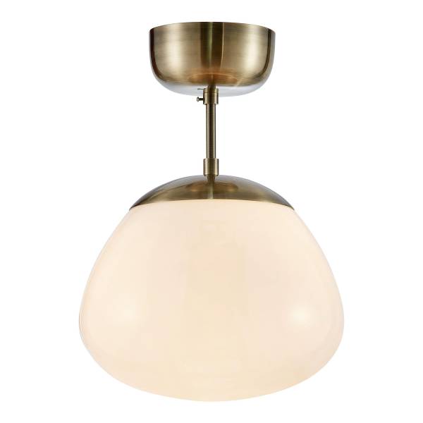 Deckenleuchte Rise - Messing - Eisen - satiniertes Glas - 25 x 35 x 25 cm