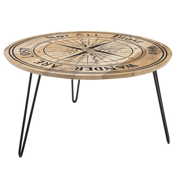 Couchtisch Cacoto - Mango massiv / Metall - Mango / Schwarz