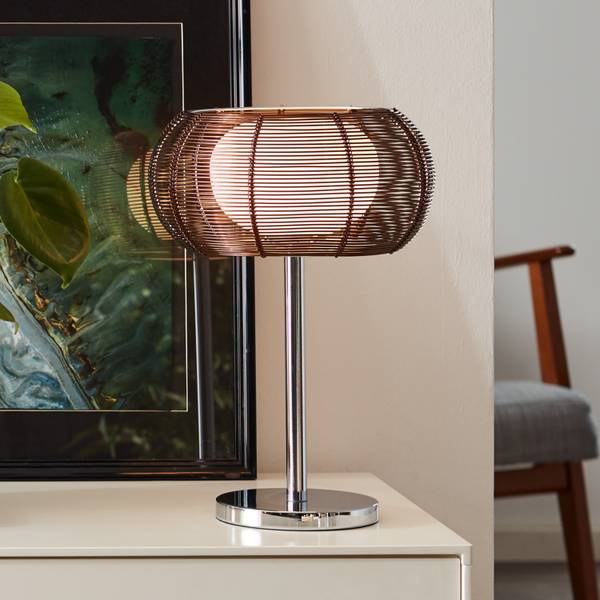 Tischleuchte Relax - Eisen / Opalglas - Bronze / Chrom - 1-flammig