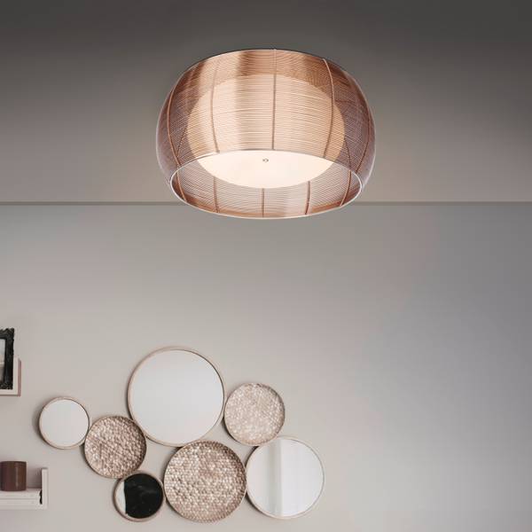 Deckenleuchte Relax - Eisen / Opalglas - 2-flammig - Bronze / Chrom