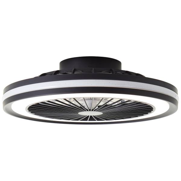 LED-Deckenventilator Palmero - Eisen / Kunststoff - Schwarz - 1-flammig