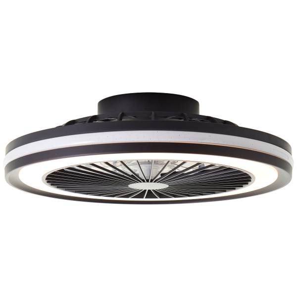 LED-Deckenventilator Palmero - Eisen / Kunststoff - Schwarz - 1-flammig