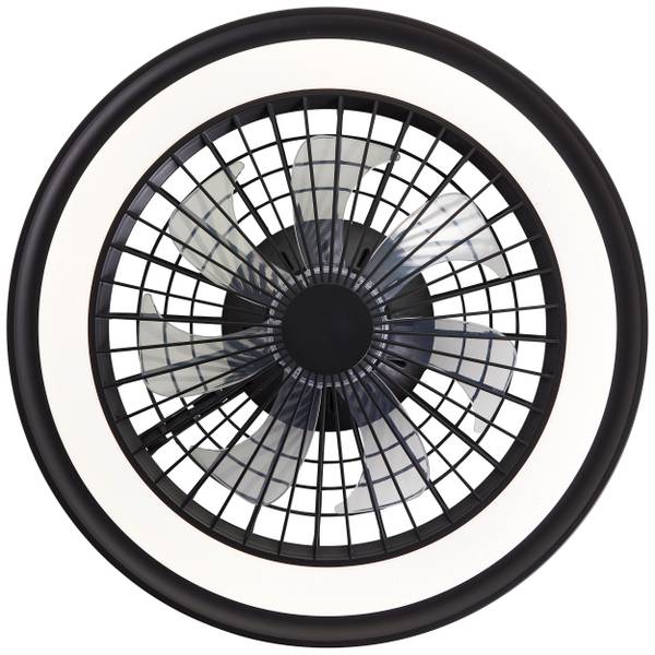 LED-Deckenventilator Palmero - Eisen / Kunststoff - Schwarz - 1-flammig