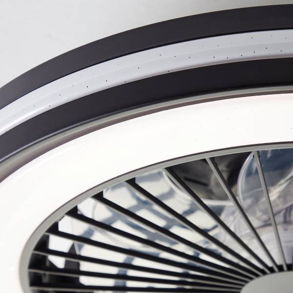 LED-Deckenventilator Palmero - Eisen / Kunststoff - Schwarz - 1-flammig