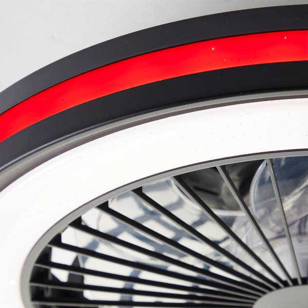 LED-Deckenventilator Palmero - Eisen / Kunststoff - Schwarz - 1-flammig