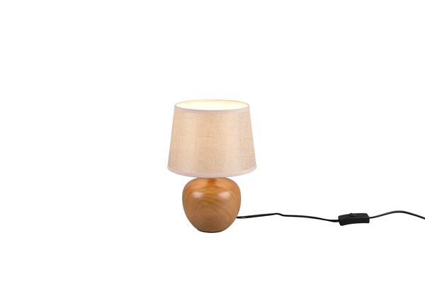 Tischleuchte Luxor - Keramik / Mischgewebe- 1-flammig - Braun / Beige