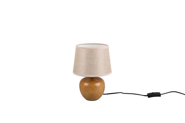 Tischleuchte Luxor - Keramik / Mischgewebe- 1-flammig - Braun / Beige
