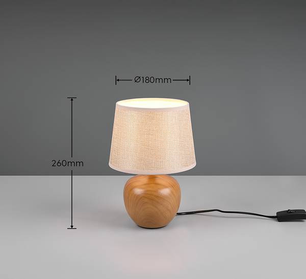 Tischleuchte Luxor - Keramik / Mischgewebe- 1-flammig - Braun / Beige
