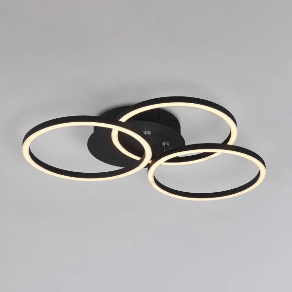 LED-Deckenleuchte Circle - Eisen - 1-flammig - Schwarz