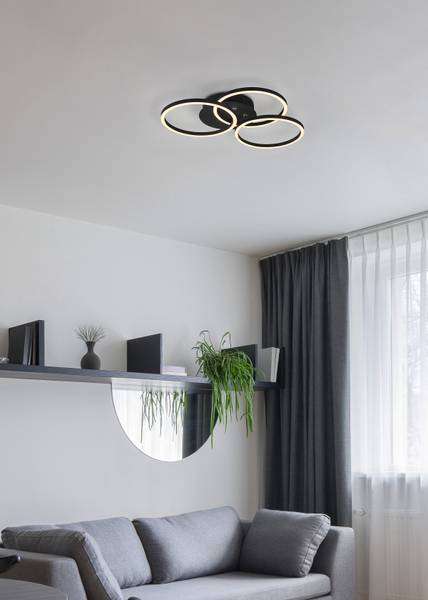 LED-Deckenleuchte Circle - Eisen - 1-flammig - Schwarz