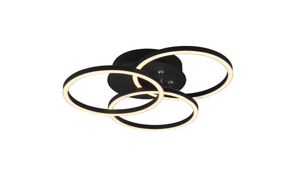 LED-Deckenleuchte Circle - Eisen - 1-flammig - Schwarz