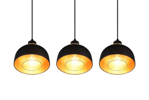 Pendelleuchte Punch 3-flammig - Eisen - Schwarz