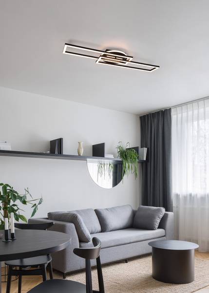 LED-Deckenleuchte Twister - Eisen - 1-flammig - Schwarz