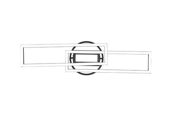 LED-Deckenleuchte Twister - Eisen - 1-flammig - Schwarz