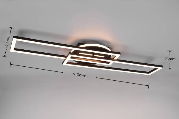 LED-Deckenleuchte Twister - Eisen - 1-flammig - Schwarz