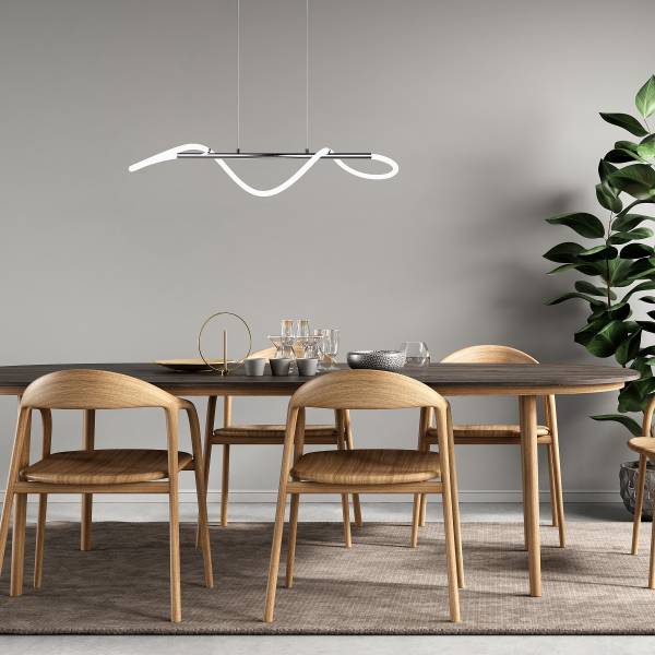 LED-Pendelleuchte Argos - Eisen - Silber - 1-flammig