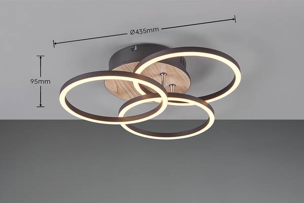 LED-Deckenleuchte Circle - Eisen - 1-flammig - Braun