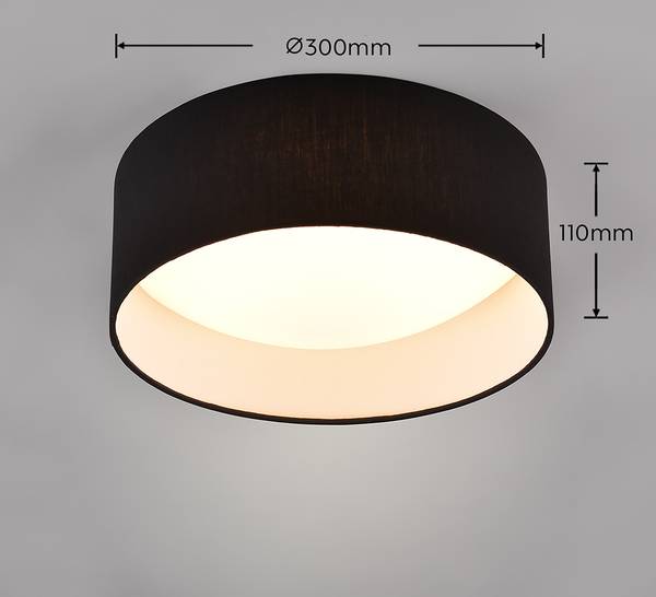 LED-Deckenleuchte Locarno - Kunststoff - 1-flammig - Schwarz / Weiß