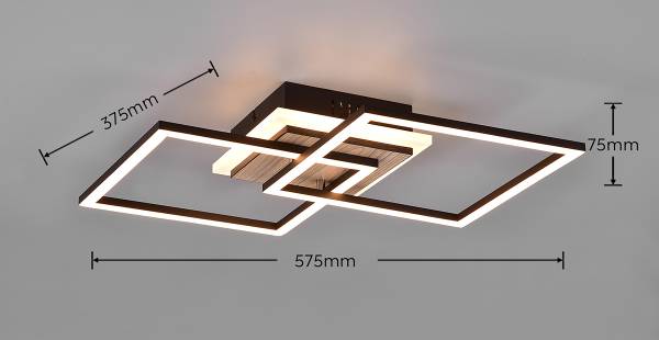 LED-Deckenleuchte Giro - Eisen - Braun / Schwarz - 1-flammig