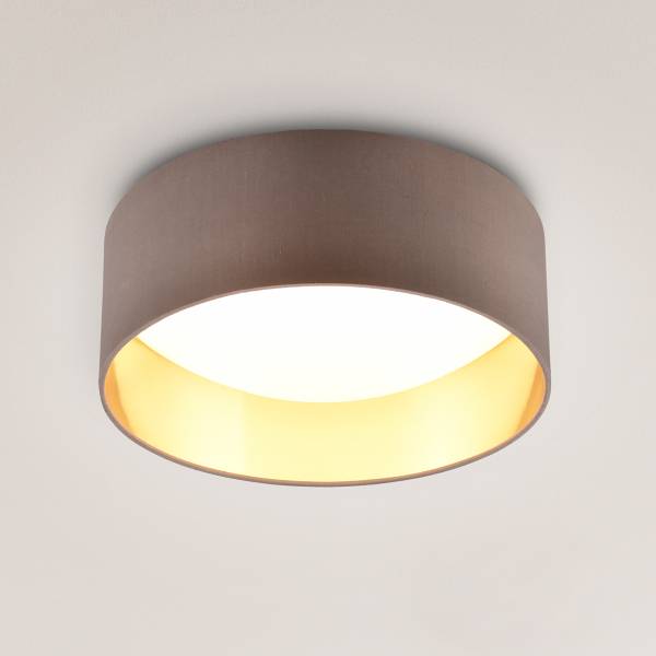 LED-Deckenleuchte Locarno - Kunststoff - 1-flammig - Taupe / Gold
