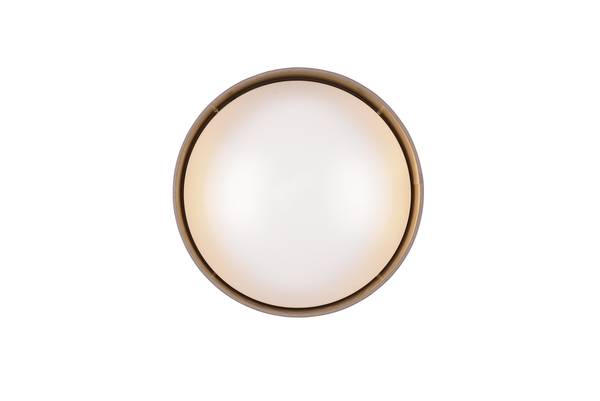 LED-Deckenleuchte Locarno - Kunststoff - 1-flammig - Taupe / Gold