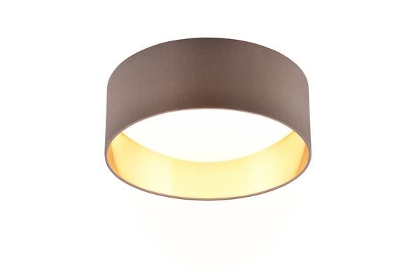 LED-Deckenleuchte Locarno - Kunststoff - 1-flammig - Taupe / Gold