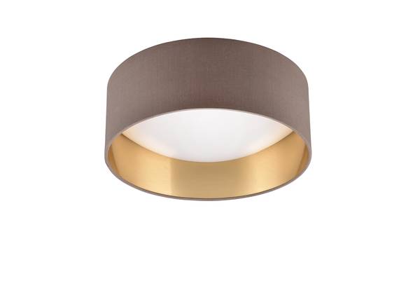 LED-Deckenleuchte Locarno - Kunststoff - 1-flammig - Taupe / Gold