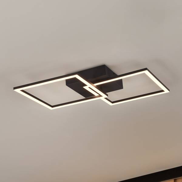 LED-Deckenleuchte Trail - Eisen - 1-flammig - Schwarz - Breite: 60 cm