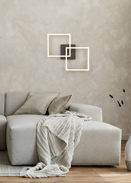 LED-Deckenleuchte Trail - Eisen - 1-flammig - Schwarz - Breite: 60 cm