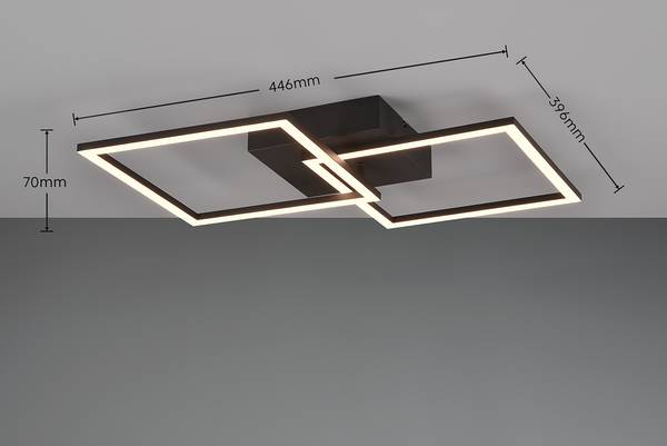 LED-Deckenleuchte Trail - Eisen - 1-flammig - Schwarz - Breite: 60 cm