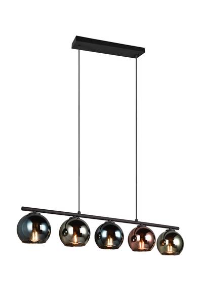 Pendelleuchte Sheldon - Eisen / Rauchglas - Mehrfarbig - 5-flammig