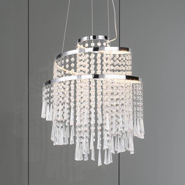 LED-Kronleuchter Pomp Typ A - Eisen / Acrylglas - Silber - 1-flammig