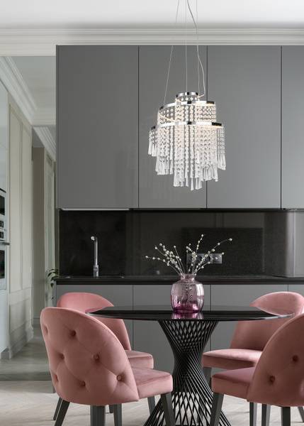 LED-Kronleuchter Pomp Typ A - Eisen / Acrylglas - Silber - 1-flammig