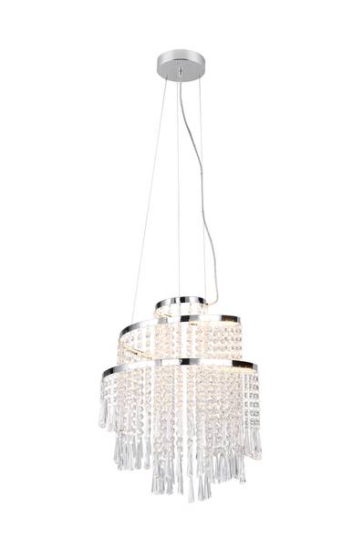 LED-Kronleuchter Pomp Typ A - Eisen / Acrylglas - Silber - 1-flammig