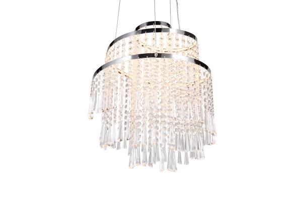 LED-Kronleuchter Pomp Typ A - Eisen / Acrylglas - Silber - 1-flammig
