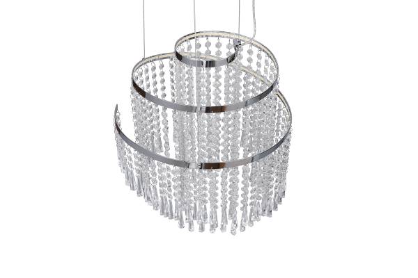 LED-Kronleuchter Pomp Typ A - Eisen / Acrylglas - Silber - 1-flammig