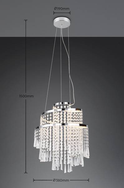 LED-Kronleuchter Pomp Typ A - Eisen / Acrylglas - Silber - 1-flammig