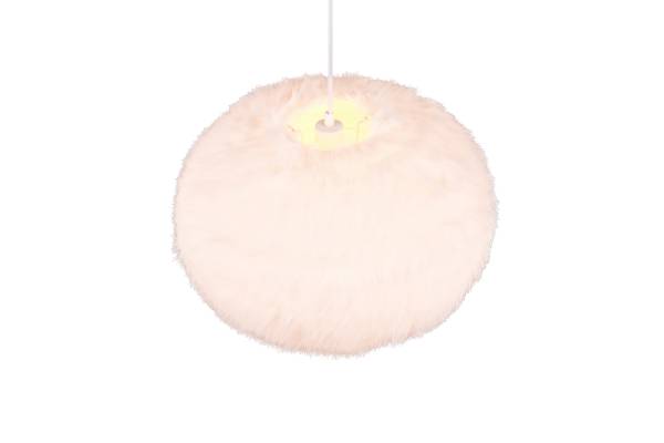 Pendelleuchte Furry - Eisen / Polyester - Weiß - 1-flammig - Durchmesser: 50 cm