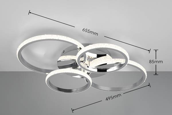 LED-Deckenleuchte Cires - Eisen - 1-flammig - Silber