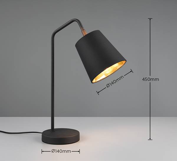 Tischleuchte Buddy - Eisen - Schwarz - 1-flammig