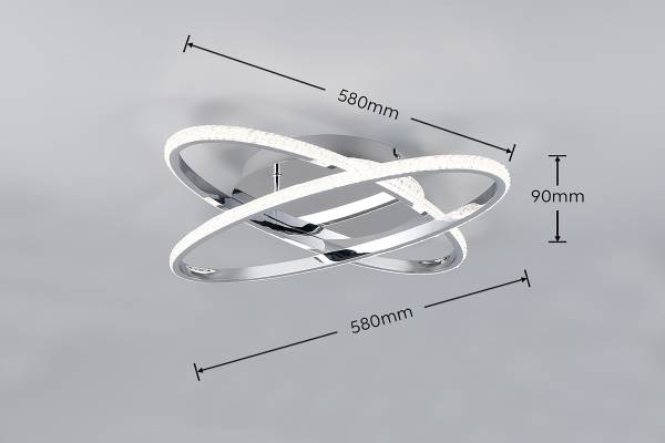 LED-Deckenleuchte Lane - Eisen - 1-flammig - Silber